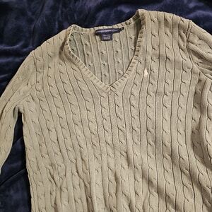Womans Cable Knit Ralph Lauren Sweater - Olive